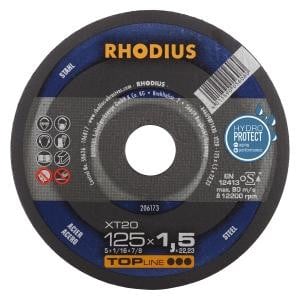 Rhodius TOPline XT20 Extradünne Trennscheibe, Durchmesser [mm]: 125, Stärke [mm]: 1.5, Bohrung [mm]: 22.23, VE: 50 Stück, 206173