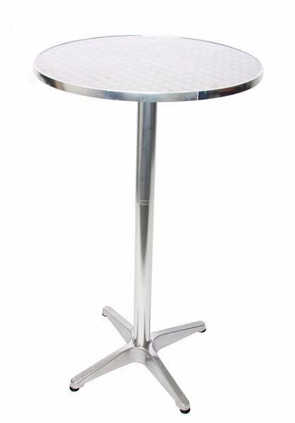 Mendler Alu-Stehtisch + Bistrotisch, höhenverstellbar 70/110cm, Ø=60cm, Basismodell, 11352