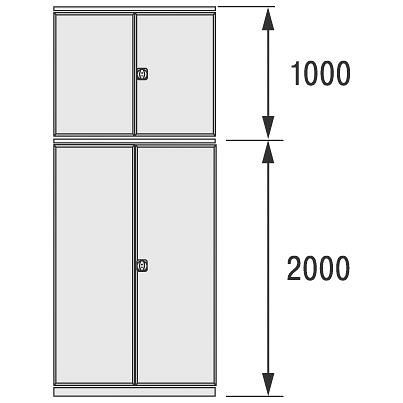 BITO Flügeltür 1300x3000 RAL7035 Set, 29959