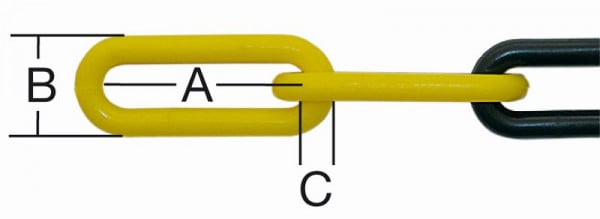 Vormann Kunststoffkette 6 mm gelb/schwarz, VE: 30 Meter, 008220060GES