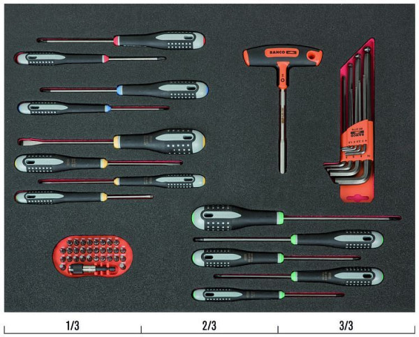 Bahco 3/3 Einlage, Schraubendreher, Bits & Steckschlüssel-Einsätze, 54-teilig, FF1A40