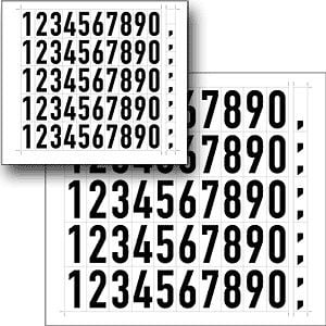 Moedel Selbstklebende Folienziffern, 50 Zahlen+10 Kommata jeweils in 25 mm und 40 mm SH, 57658