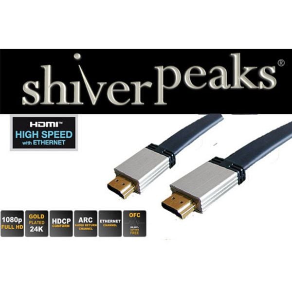 shiverpeaks PROFESSIONAL HDMI Stecker auf HDMI Stecker, Metall-Stecker, vergoldete Kontakte, FLACHKABEL, ULTRA HD, 3D, HEAC, 5,0m, 77475-SPP-FLAT