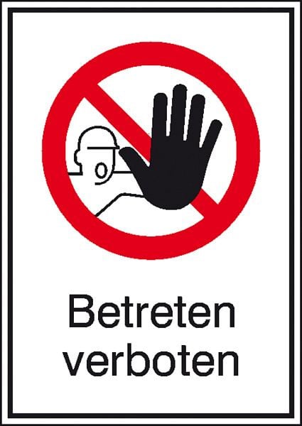 SafetyMarking Verbots-Kombischild, Betreten verboten, BxH 13,1x18,5 cm, Folie, selbstklebend, 21.1140