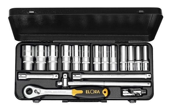 ELORA Steckschlüssel-Satz 1/2", Zwölfkant, 18-teilig 10-32 mm, 770-LTIU, 0770514002000