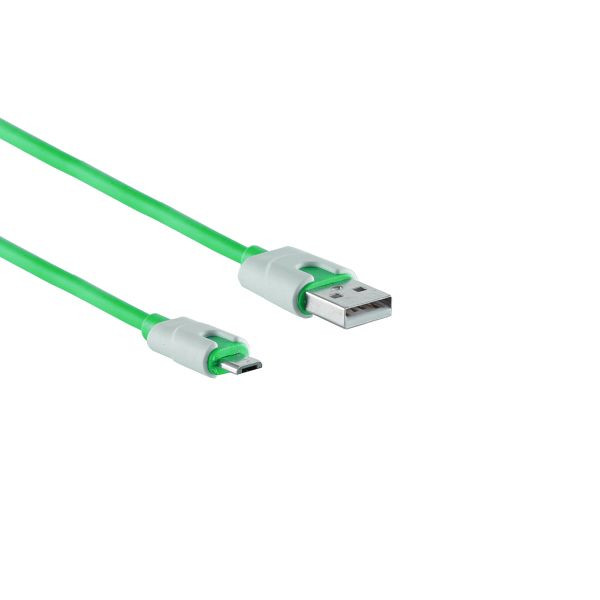 shiverpeaks BASIC-S, USB Ladekabel, USB-A-Stecker auf USB Micro B Stecker, grün, 0,3m, BS14-50003