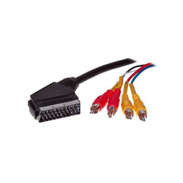 S-Conn Scart-Stecker auf 4 Cinchstecker (Video / Audio,mono), 2,0m, 97002