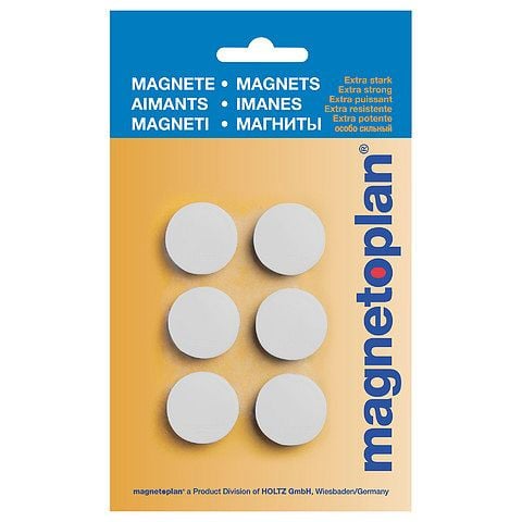 Magnetoplan Magnet Discofix Hobby, auf Blisterkarte, Farbe: weiss, VE: 6 Stück, 16645600