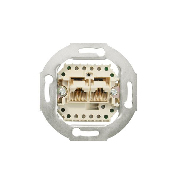 S-Conn UAE Anschlussdose 8/8 (4) - 8/8 (4), 2 Amtsleitungen, ISDN, mit Metallrahmen, Unterputz, 74241-4