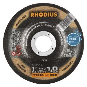 Rhodius TOPline XTK10 Extradünne Trennscheibe, Durchmesser [mm]: 115, Stärke [mm]: 1, Bohrung [mm]: 22.23, VE: 50 Stück, 206166