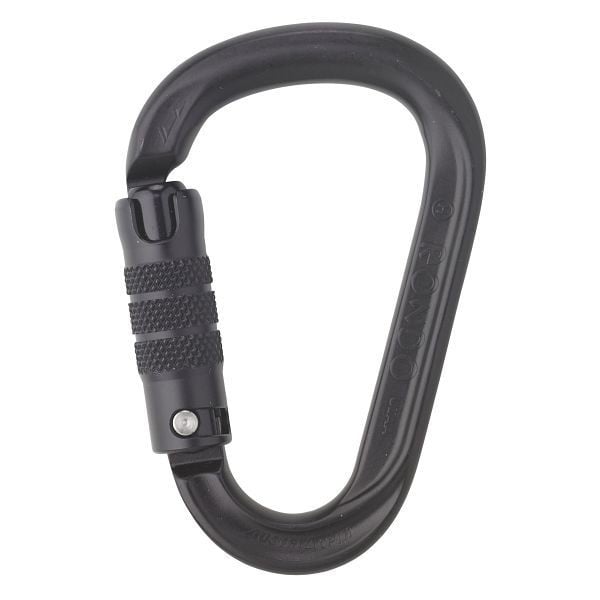 AustriAlpin Karabiner HMS RONDO 2-Wege-Autolock Selfie eloxiert, mattschwarz, VE: 40 Stück, KR35B-X