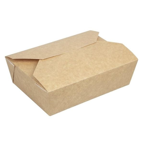 Colpac Recyclebare Kraft Mikrowellengeeignete Lebensmittelboxen 1950ml 200er Pack (200 Stück), FA365