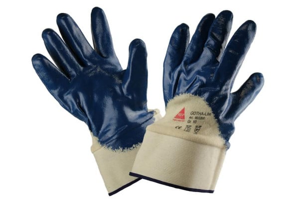 Hase Safety GOTHA lite, 5-Finger-Sicherheitshandschuhe Nitril blau, teilb., Größe: 10, VE: 12 Paar, 903200