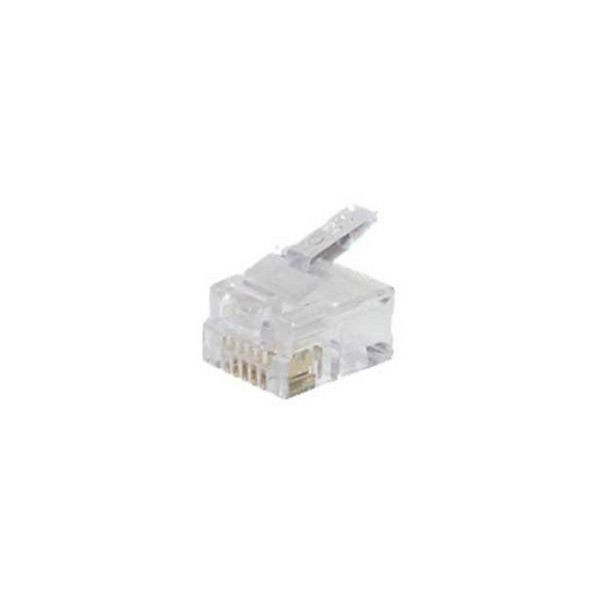 shiverpeaks BASIC-S, Netzwerk Modular-Stecker RJ12 6polig, 6 Kontakte belegt, für Rundkabel, vergoldete Kontakte, VE: 100 Stück, BS72050-R100