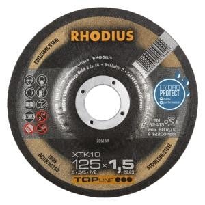 Rhodius TOPline XTK10 Extradünne Trennscheibe, Durchmesser [mm]: 125, Stärke [mm]: 1.5, Bohrung [mm]: 22.23, VE: 50 Stück, 206169