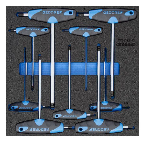 GEDORE Schaumeinlage leer, Winkelschraubendreher-Satz, CT, 2322412