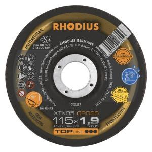 Rhodius TOPline XTK35 CROSS Extradünne Trennscheibe, Durchmesser [mm]: 115, Stärke [mm]: 1.9, Bohrung [mm]: 22.23, VE: 25 Stück, 208372