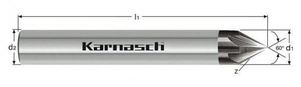 Karnasch VHM-Entgrater, lang, 60° d= 12,0 mm Z= 6 UFX - 3, 3064921200