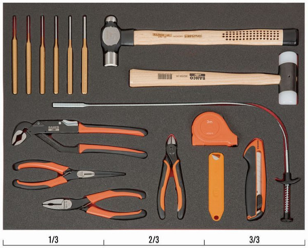 Bahco 3/3 Einlage, Schlag- & Schneidwerkzeuge, 11-teilig, FF1A127