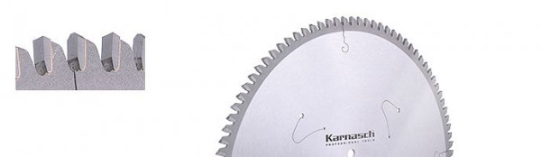 Karnasch Hartmetall-bestücktes Kreissägeblatt, Aluminium + Kunststoffe Universal 300x3,2/2,5x30mm 72 TFN - NL: UNI1 + UNI2, 108000300010