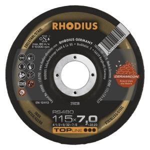 Rhodius TOPline RS480 Schruppscheibe, Durchmesser [mm]: 115, Stärke [mm]: 7, Bohrung [mm]: 22.23, VE: 25 Stück, 210238