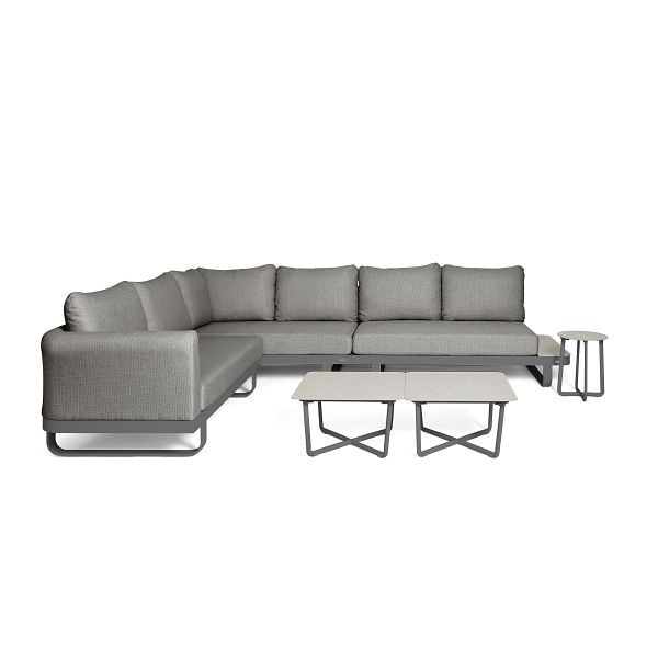 BEST Fellow, Lounge-Set mit 3 Beistelltischen, Anthrazit, 586532