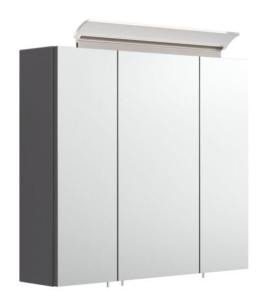 Posseik Spiegelschrank 70 inklusive LED-Acrylglaslampe anthrazit seidenglanz, 70 x 62 x 17 cm, PSPS70CM1000104DE