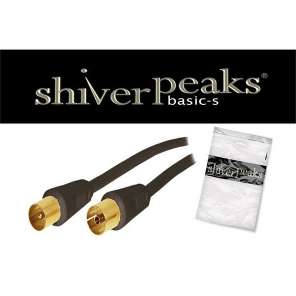 shiverpeaks BASIC-S, Antennen-Anschlusskabel, 100% geschirmt,vergoldete Kontakte, Mantelstromfilter, 100 dB, schwarz, 1,0m, BS80202-128-GS