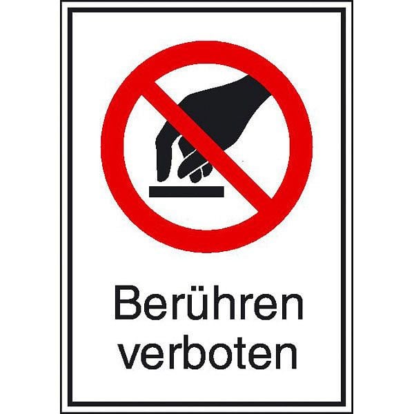 SafetyMarking Verbots-Kombischild, Berühren verboten, BxH 13,1x18,5 cm, Folie, selbstklebend, 21.1151