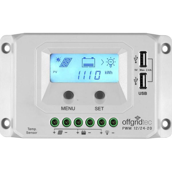 Offgridtec PWM Pro Laderegler 12V/24V 20A USB, 1-01-010915