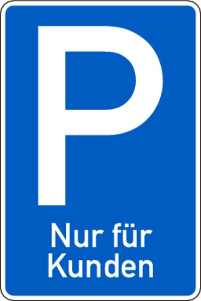 Schilder Klar Parkplatzschild für Pfostenmontage Nur für Kunden, 420x630x2 mm Aluminium 2 mm, 314/54