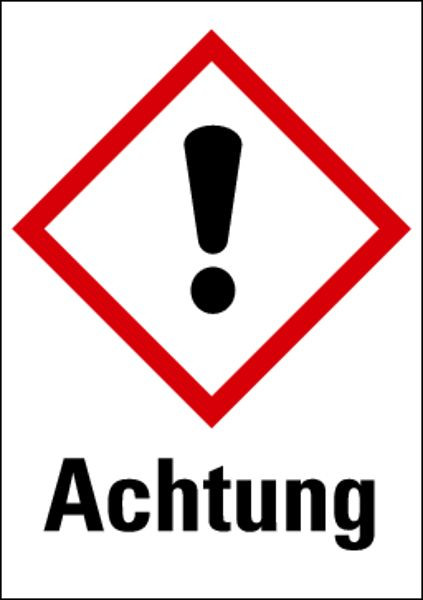 Schilder Klar Gefahrstoffkennzeichnung Achtung Gesundheitsgefährlich, Etiketten einzeln, 37x52 mm Folie selbstklebend, 483/61