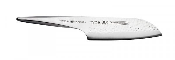 CHROMA Type 301 Hammerschlag- Design by F.A. Porsche Santoku, 17,8 cm, P2HM