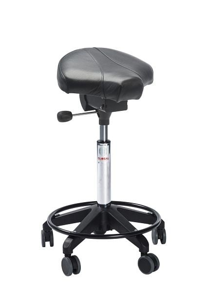 Global Professional Seating Gamma Sattelstuhl - Gepolsterter Sattel Octopus m/Rollen/Fußring, 30233091000