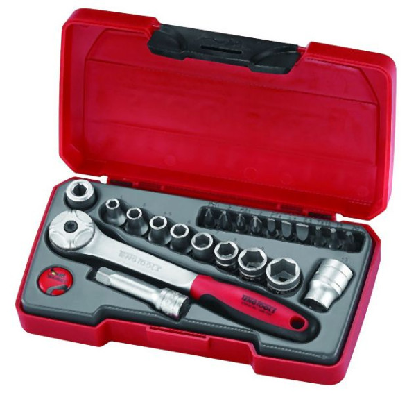 Teng Tools 1/4"-Steckschlüssel-Set, 6-Kant, 22 Teile, T1422