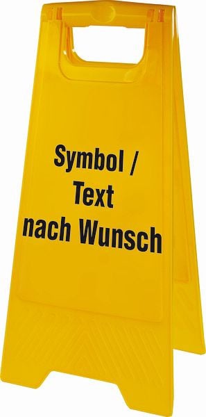 Schilder Klar Warnaufsteller Text nach Wunsch, 300x640 mm Kunststoff, 5340/75