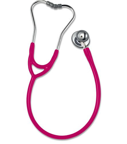 ERKA Stethoskop mit soft Ohroliven, Membranseite (Konvex- Membrane) und Trichterseite, Zweikanalschlauch Finesse, Farbe: rose pink, 550.00081