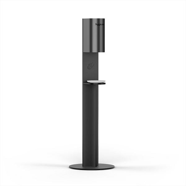 hygn.me Stehender Desinfektionsspender - Station 3 column schwarze Edition, 101-0048