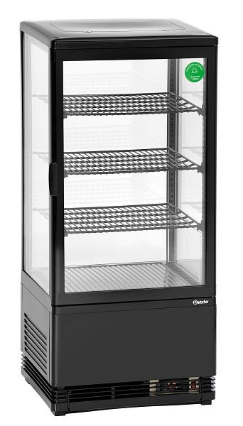 Bartscher Mini-Kühlvitrine 78 l, schwarz, 700277G, 4015613635088