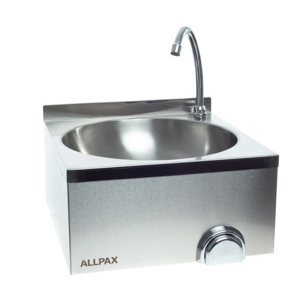 ALLPAX Basic Edelstahl Waschbecken mit Knieschalter, mit Aufkantung, 10011859