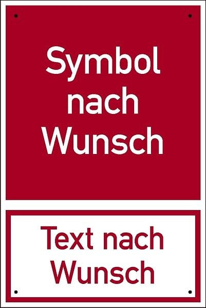 Schilder Klar Brandschutzschild Symbol und Text nach Wunsch, 200x300x1.5 mm Kunststoff, 7108/72