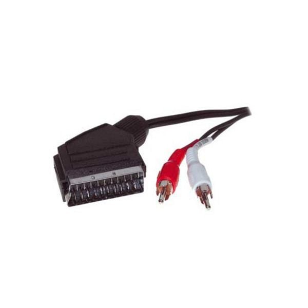 S-Conn Scart-Stecker auf 2 Cinchstecker (für Audio), 2m, 93153