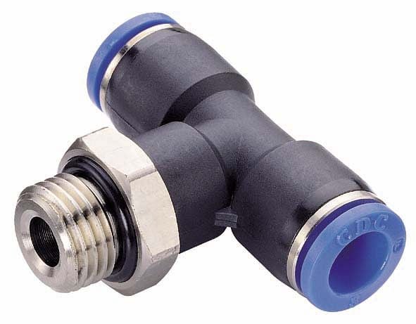 timmer B-TEd-4-1/8-KU, T-Einschraubverschraubung zylindrisch, mit O-Ring-Abdichtung, Schlauch-Ø: 4 mm, Gewinde: 1/8", VE: 10 Stück, 03180060