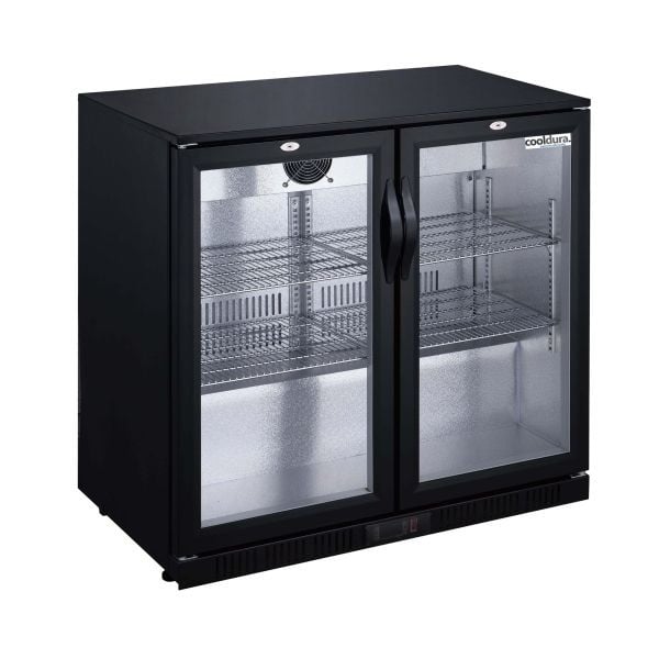 Cooldura Bar-Kühlschrank 2-türig - 198 Liter, Schwarz/Silber, CBB2D