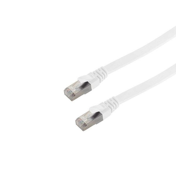 shiverpeaks BASIC-S, RJ45 Patchkabel-Flachkabel, Flat U/FTP mit CAT 7 Rohkabel, slim, weiß, 1,0m, BS75511-SLW