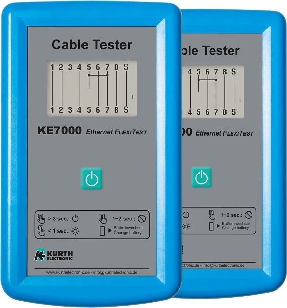 Kurth Electronic KE7000 Ethernet FlexiTest LAN Kabeltester - Gerätepaar, 0.49470