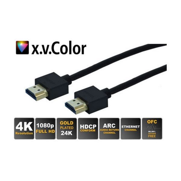 shiverpeaks BASIC-S, HDMI A-Stecker auf HDMI A-Stecker, vergoldete Kontakte, Full HD, ULTRA HD, 3D, HEAC, AWG 36, extra dünn, 1,0m, BS77470-36