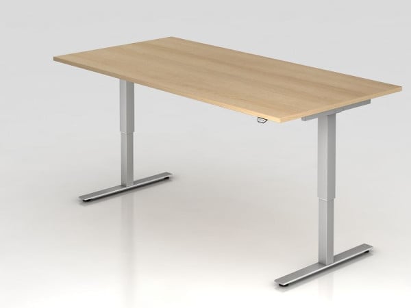 Hammerbacher Sitz-Steh-Schreibtisch elektrisch 200x100cm Eiche, Arbeitshöhe 72 - 119 cm, VXMST2E/E/S