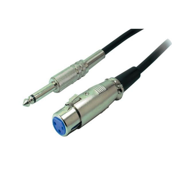 S-Conn Metallklinkenstecker 6,3mm Mono auf XLR-Kupplung, 6,0m, 56526