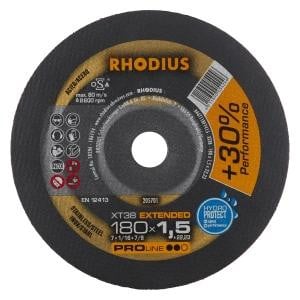 Rhodius PROline XT38 Extradünne Trennscheibe, Durchmesser [mm]: 180, Stärke [mm]: 1.5, Bohrung [mm]: 22.23, VE: 25 Stück, 205701